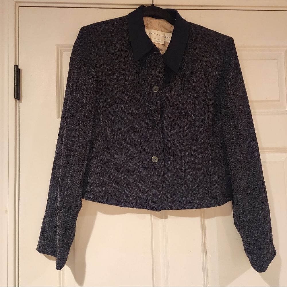 Garfield & Marks black and white speckled blazer jacket Size 10